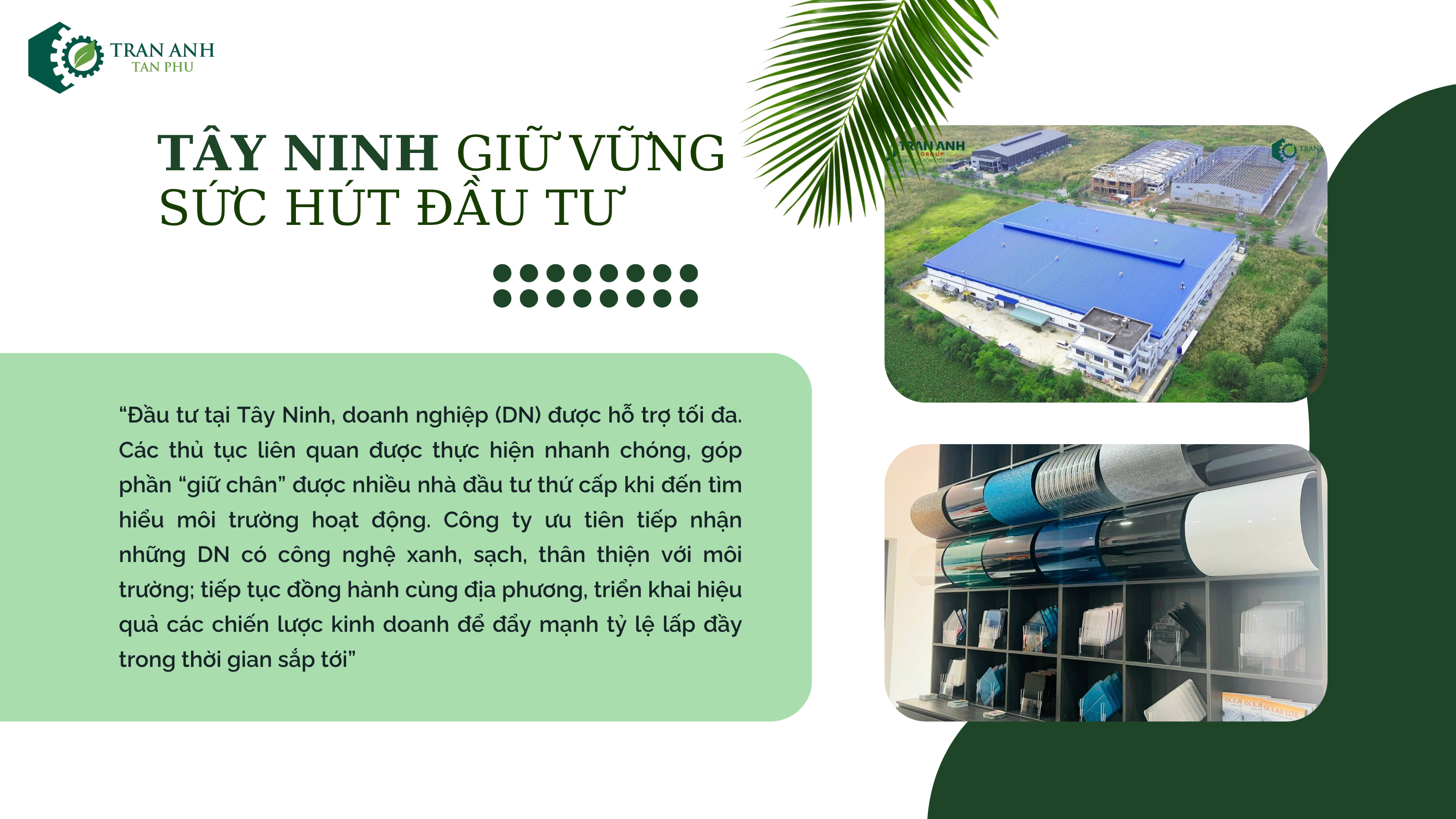 TÂY NINH GIỮ VỮNG SỨC HÚT ĐẦU TƯ