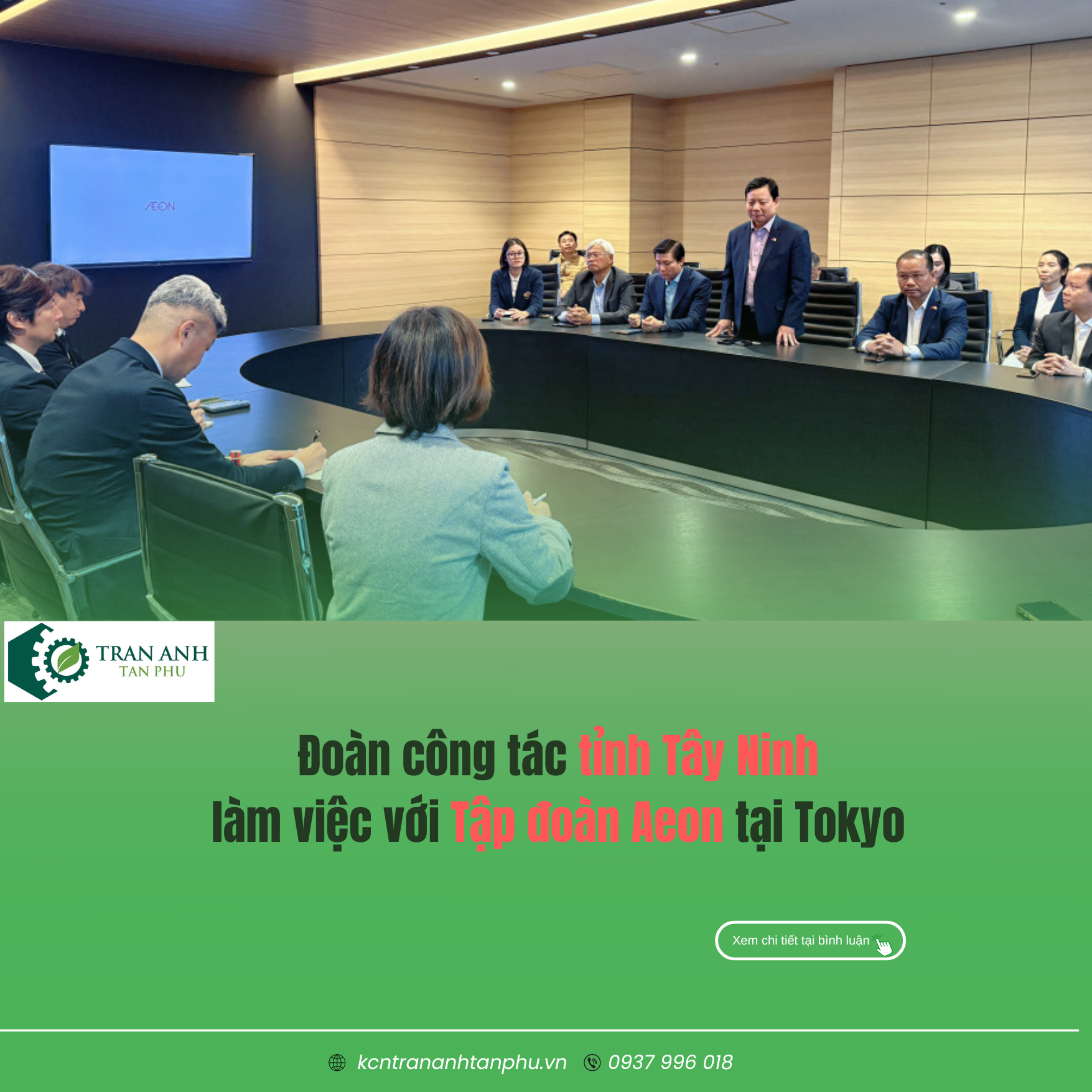 ĐOÀN CÔNG TÁC TỈNH TÂY NINH LÀM VIỆC VỚI TẬP ĐOÀN AEON TẠI TOKYO